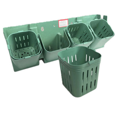 Potes de flores de plástico de parede verde PP forte para decoração interior / jardim