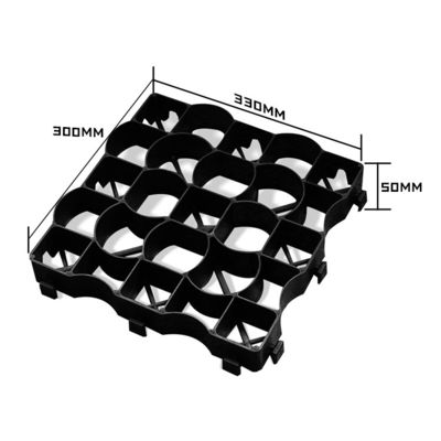 333x333x50mm Grelha de gramado de plástico para chão HDPE Pavimentador de grelhas para calçados de cavalos