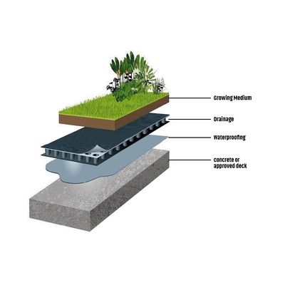 Verdeamento do telhado e redução da pressão da água Membrana de geotextil em buracos de HDPE