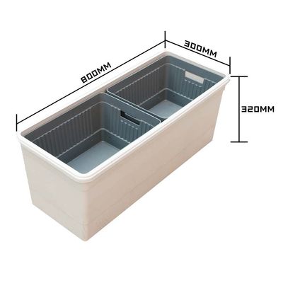 Plantação ao ar livre, sem problemas, com uma panela rectangular extra grande