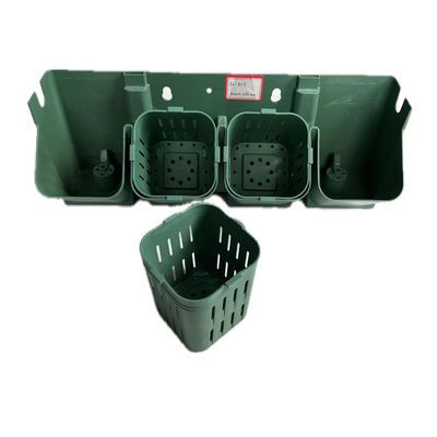 Potes de flores verticais de plástico de PP preto e verde para empilhamento, utilizados com plantas de flores/verdes