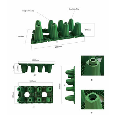 Tanque de infiltração de águas pluviais feito de material HDPE para armazenamento de água da chuva de longa duração